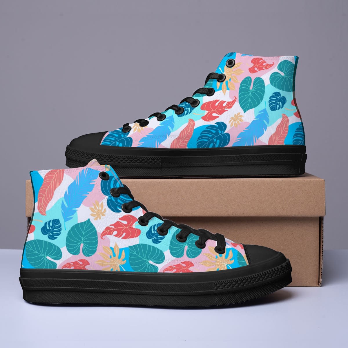 Tropical Leaves Monstera Canvas Shoe Plantaithful