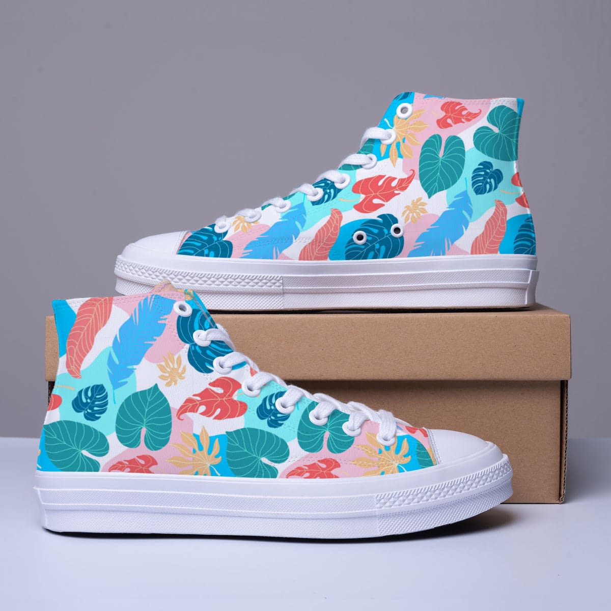 Tropical Leaves Monstera Canvas Shoe Plantaithful